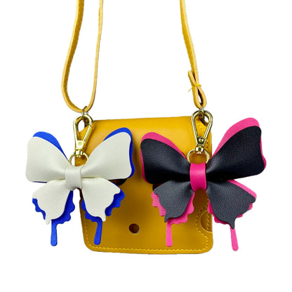 Elegant Leather Butterfly Charm for Bag, PU, Detachable Keyring Accessory, Color-matching, Creative Fashion, 3D