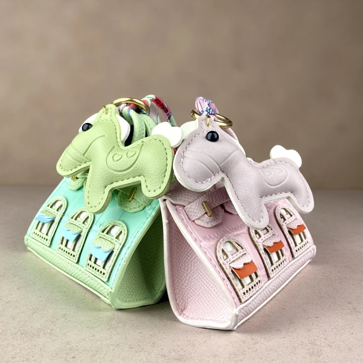 Cute Mini PU Leather House Shape Headphone Case Coin Purse Set-Handbag Charm Decor-Portable Earbud Storage Pouch /Small Wallet