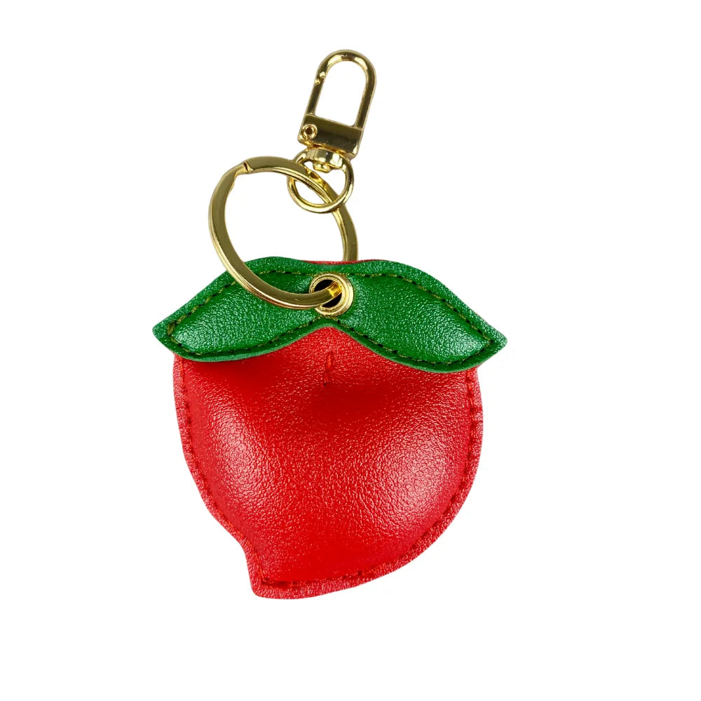 Cute Leather Fruit Charms with Key Rings & Leather Cords for Bag Decoration-PU Leather-Ideal Gift For Women/Kids/Bag Accessory