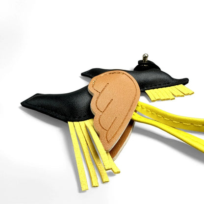 Elegant Winged Pony Keychain with Detachable Mouth Strap | Hand-Stitched Premium PU Leather Bag Charm with Plush Filling, Gift