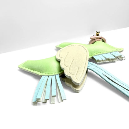 Elegant Winged Pony Keychain with Detachable Mouth Strap | Hand-Stitched Premium PU Leather Bag Charm with Plush Filling, Gift