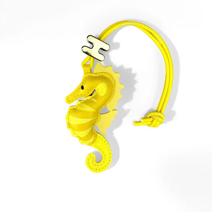 Seahorse Keychain, Boho Animal  PU Leather Bag Charm/Room/Car Decor, Trendy Purse Accessory for Women, Aesthetic Gift for Her