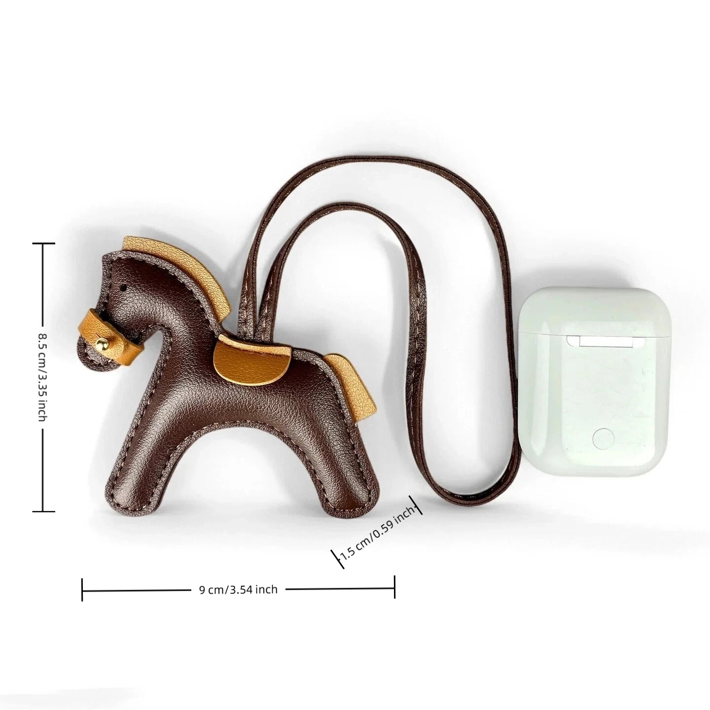 Handmade PU Leather Pony Bag Charm Keychain-Adorable Horse with Detachable Muzzle, Cute Decoration for Backpack, Unique Gift