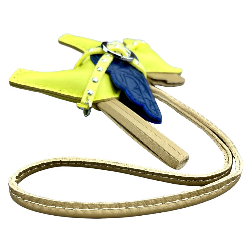 Soft Genuine Sheepskin Pegasus Pony Charm with Crocodile-Embossed Wings And Detachable Rivet Rope Accents Premium Gift Accessory