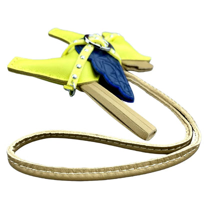 Soft Genuine Sheepskin Pegasus Pony Charm with Crocodile-Embossed Wings And Detachable Rivet Rope Accents Premium Gift Accessory