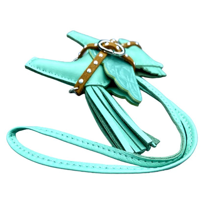 Soft Genuine Sheepskin Pegasus Pony Charm with Crocodile-Embossed Wings And Detachable Rivet Rope Accents Premium Gift Accessory