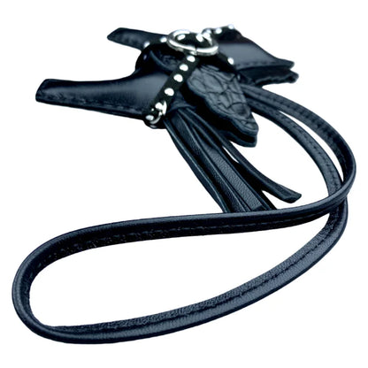 Soft Genuine Sheepskin Pegasus Pony Charm with Crocodile-Embossed Wings And Detachable Rivet Rope Accents Premium Gift Accessory