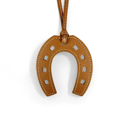 Handmade PU Leather Horse Head & Horseshoe Bag Charm/Keychain-Unique Equestrian Gift for Purse Backpack-Fashion Bag Accessory