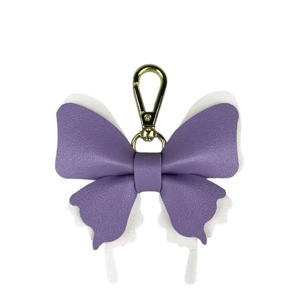 Elegant Leather Butterfly Charm for Bag, PU, Detachable Keyring Accessory, Color-matching, Creative Fashion, 3D