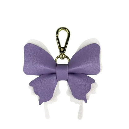 Elegant Leather Butterfly Charm for Bag, PU, Detachable Keyring Accessory, Color-matching, Creative Fashion, 3D