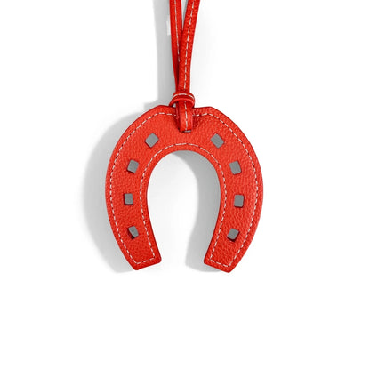 Handmade PU Leather Horse Head & Horseshoe Bag Charm/Keychain-Unique Equestrian Gift for Purse Backpack-Fashion Bag Accessory