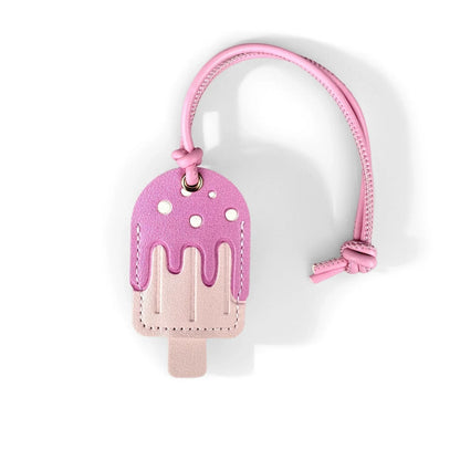 Cute PU Leather Ice Cream & Popsicle Bag Charm-Food Keychain with Multiple Flavor Colors, Sweet Dessert Purse Accessory for Bag