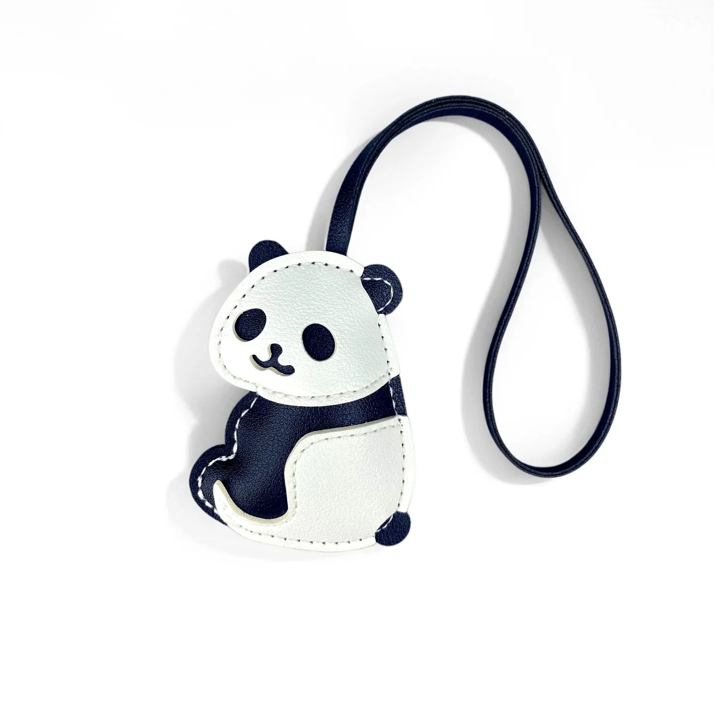 4 Style PU Leather Panda Keychain/Bag Charm-Classic Black/White Versatile Accessory for Purses, Backpacks, Keys, and Room, Gift