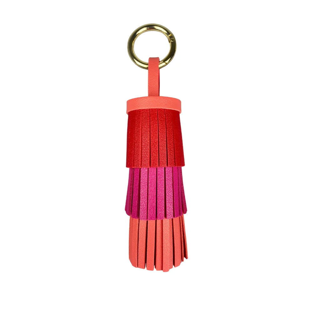Handmade Bohemian Leather Tassel - Luxuriously Thick Fringe with Large Metal Ring for Bag Decor, Boho Style, Gift For Women