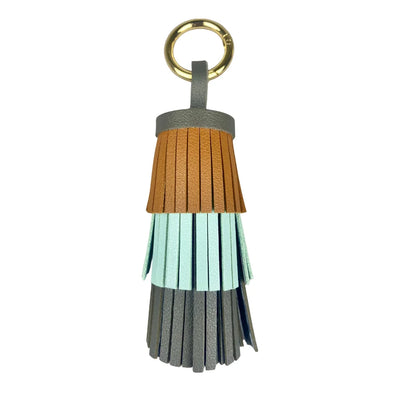 Handmade Bohemian Leather Tassel - Luxuriously Thick Fringe with Large Metal Ring for Bag Decor, Boho Style, Gift For Women