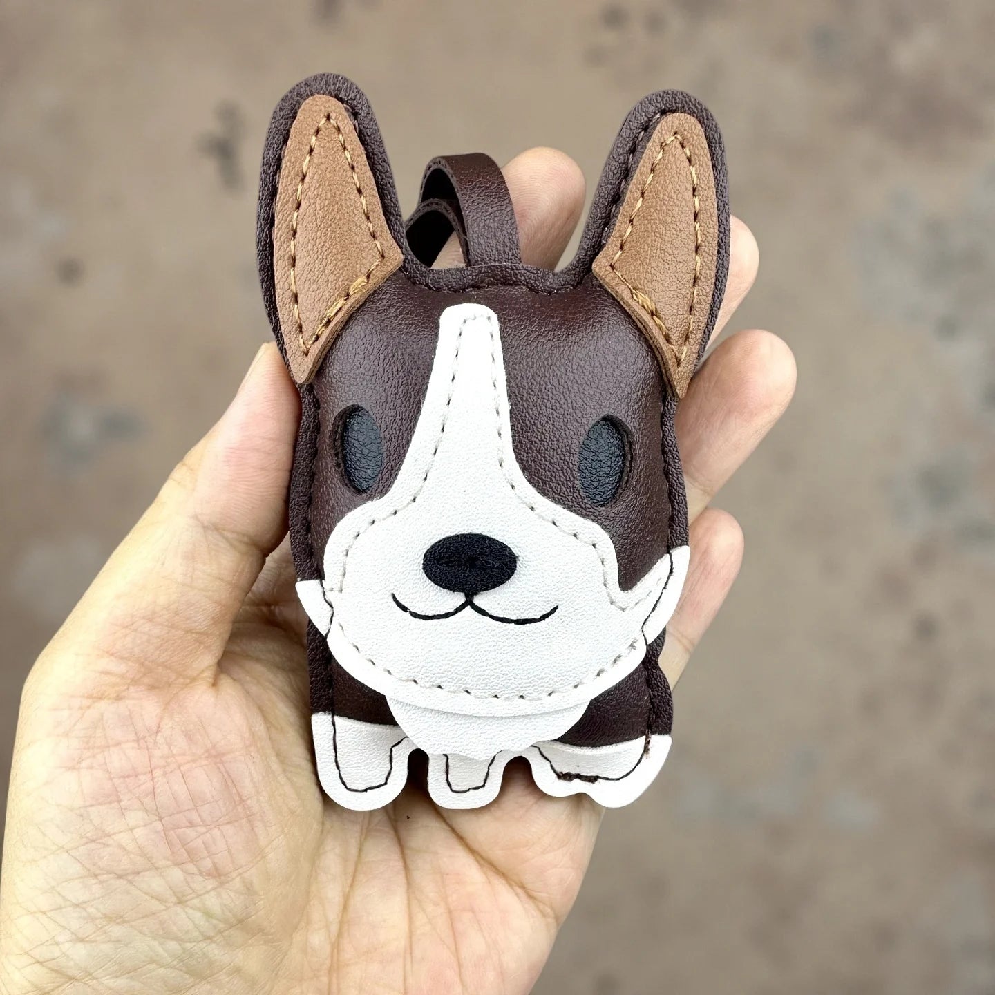 Super Cute Corgi PU Leather Pendant,Exquisite Handmade Corgi PU Leather Keychain,Pet Dog Bag Accessory,Gift Choice for Dog Lover