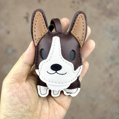 Super Cute Corgi PU Leather Pendant,Exquisite Handmade Corgi PU Leather Keychain,Pet Dog Bag Accessory,Gift Choice for Dog Lover