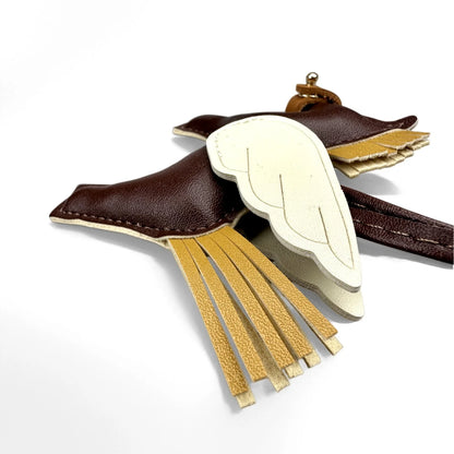 Elegant Winged Pony Keychain with Detachable Mouth Strap | Hand-Stitched Premium PU Leather Bag Charm with Plush Filling, Gift