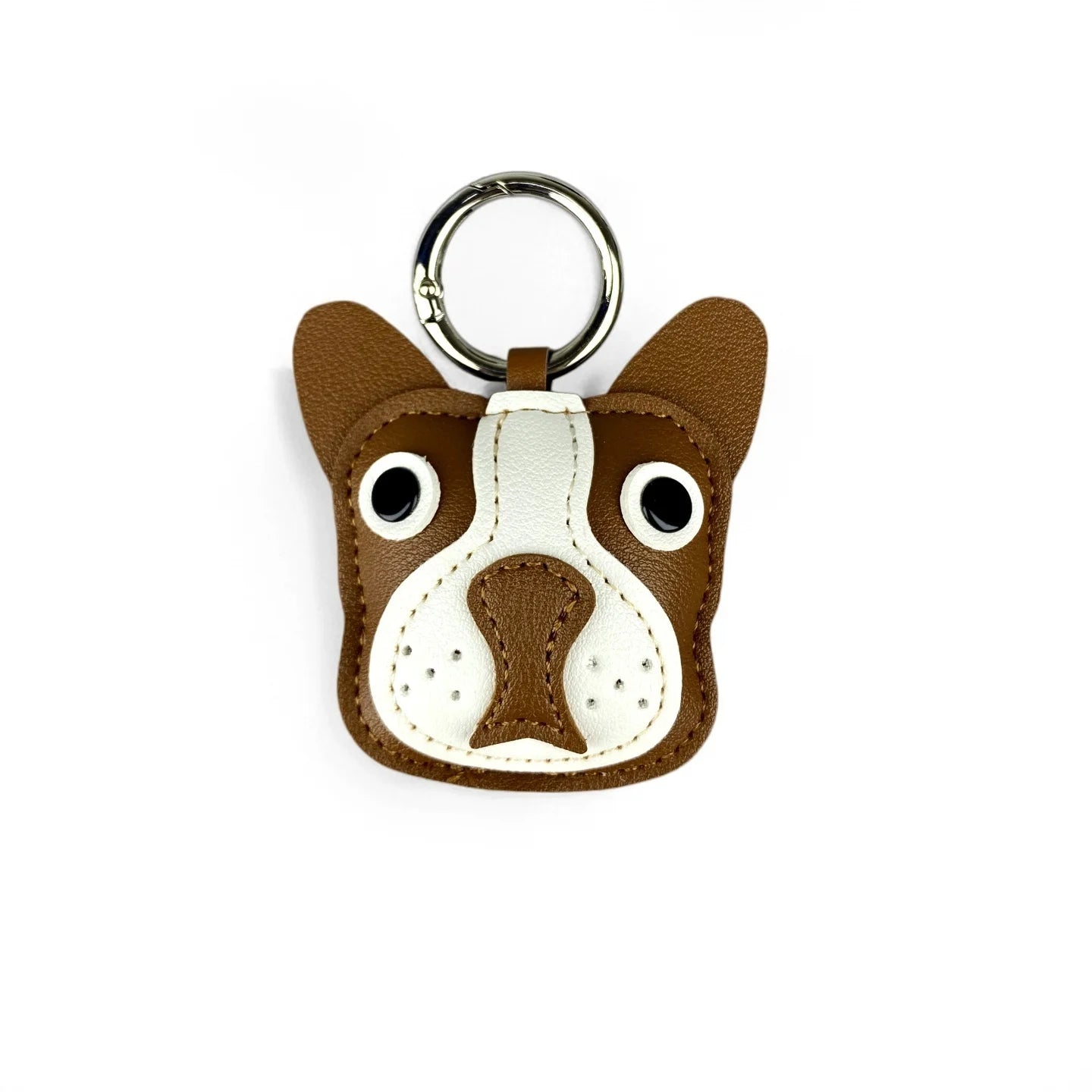 Brown PU Leather Dog Keychain Charm-Cute Puppy Pendant for Purse/Bag, Everyday Carry Accessory for Women & Men/Perfect Gift