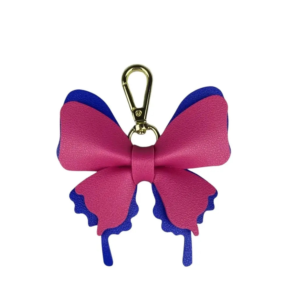 Elegant Leather Butterfly Charm for Bag, PU, Detachable Keyring Accessory, Color-matching, Creative Fashion, 3D