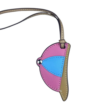Hand-Stitched PU Leather Baseball Cap Charm - Color-Block Mini Hat Bag Pendant Accessory