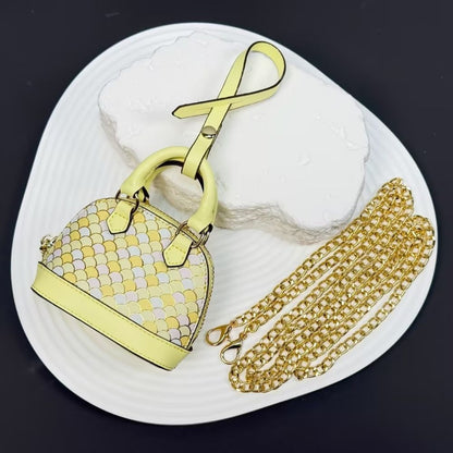 Iridescent Scale Crossbody Mini Purse - Cloud-Touch AirPods Case with 118cm Chain, Rainbow Crossbody Charm