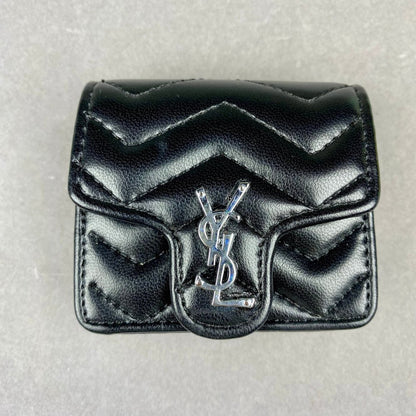 YS-L Mini Bag Airpod Case Bag Meganetic Buckle Long Leather Metal Chain