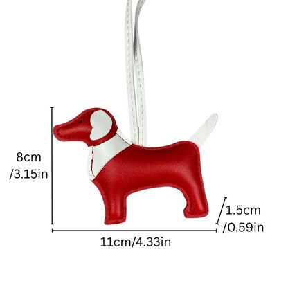 Adorable Scarf-Style Puppy Bag Charm - PU Leather Dog Pendant for Purses & Backpacks