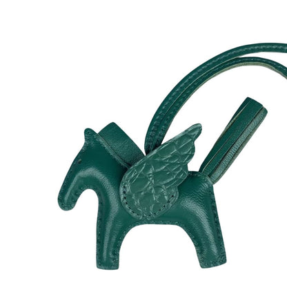 Genuine Leather Premium Lamb Leather Croc-Embossed Pegasus Charm Pendant - Bag Accessory Bag Charm