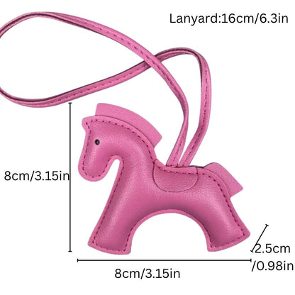 Versatile PU Leather Warhorse Steed Bag Charm - Equestrian Keyring Accessory for All Bags
