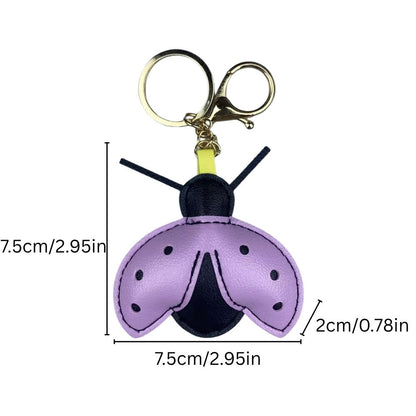 Adorable ladybug PU Leather Bag Charms - 3D Spot Design & Metal Clasps, Cute & Stylish Accessories for Bags & Keys