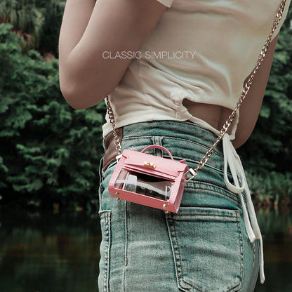 Mini Kelly Clear_Classic Leather, Solid Color