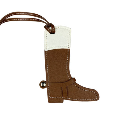 Artisan Color-Block Leather Boot Charm - Handcrafted Top Grain Bag Accent Pendant