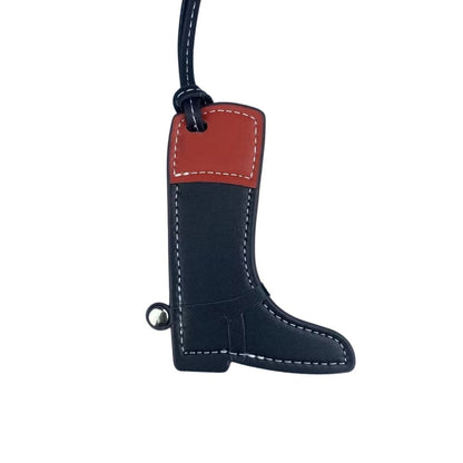 Artisan Color-Block Leather Boot Charm - Handcrafted Top Grain Bag Accent Pendant